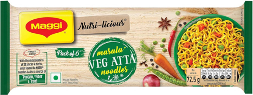 Maggi Nutri-Licious Veg Atta Masala Noodles, 435 g Instant Noodles Vegetarian(435 g)