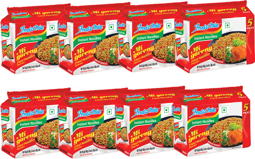 indomie Mi Goreng Instant Noodles (Pack of 40) Authentic Spicy Savory Flavor Instant Noodles Vegetarian(40 x 80 g)