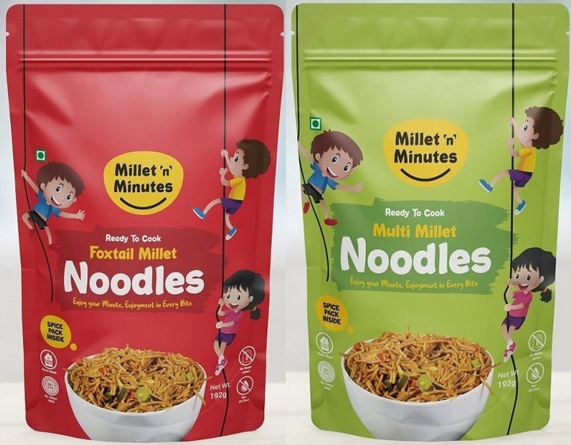 Millet 'n' Minutes FOXTAIL MILLET - MULTI MILLET NOODLES COMBO - PACK OF 2 Hakka Noodles(2 x 192 g)