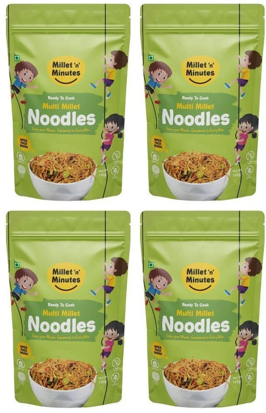 Millet Millet 'n' Minutes MULTIMILLET NOODLES- PACK OF 4 Hakka Noodles(4 x 192 g) - Flipkart Deal