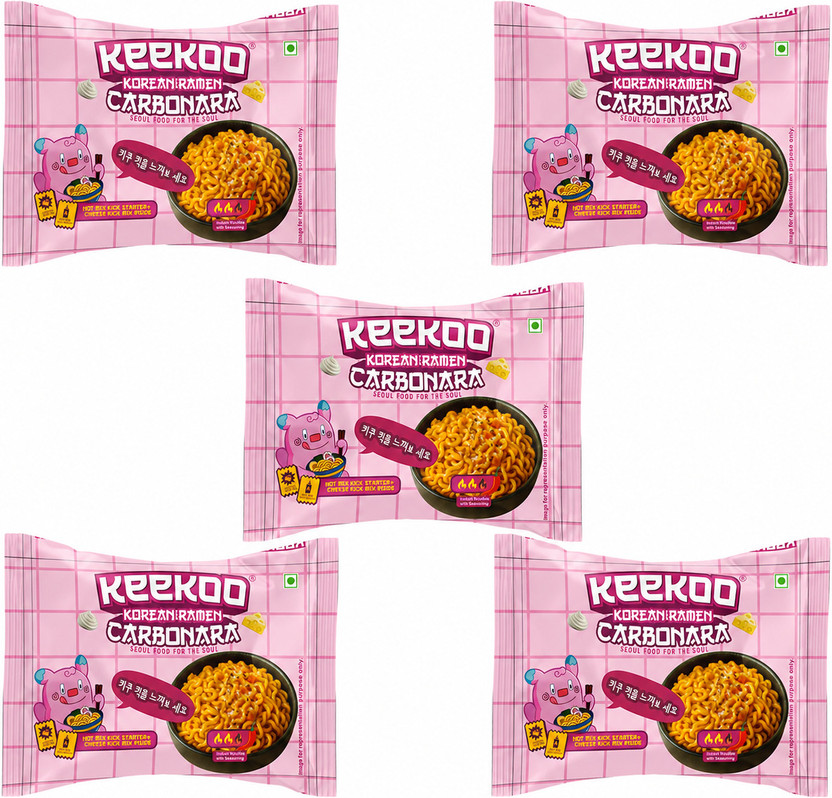 keekoo keekoo Korean Carbonara Flavoured Instant Noodles(5 x 120 g) - Flipkart Deal