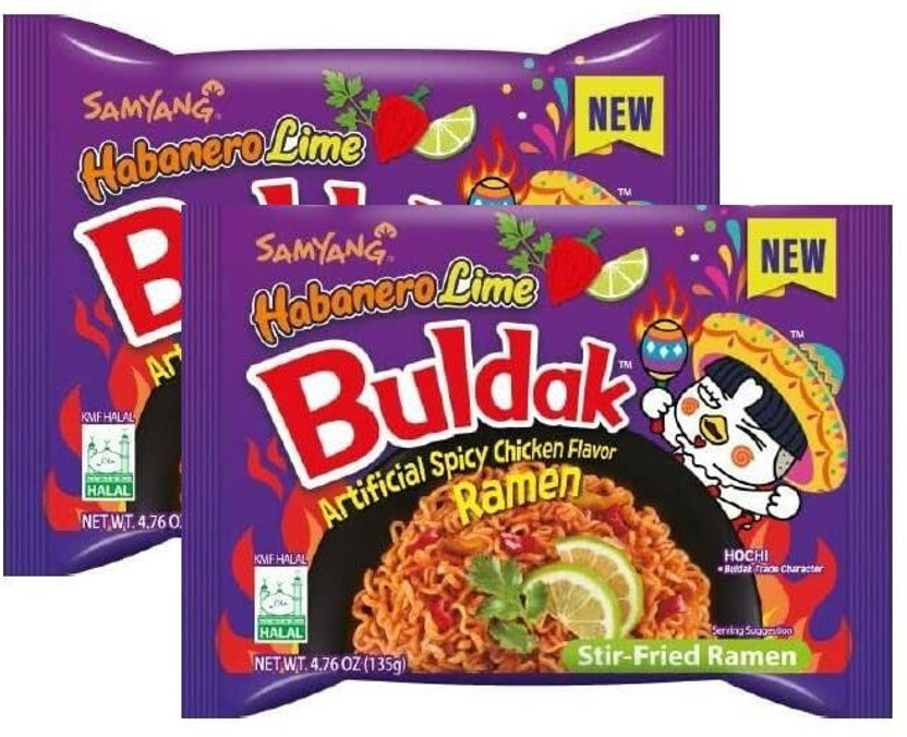 Samyang Buldak Noodle Habenaro Lime 140g pack of 2 Instant Noodles Non-vegetarian(2 x 140 g)