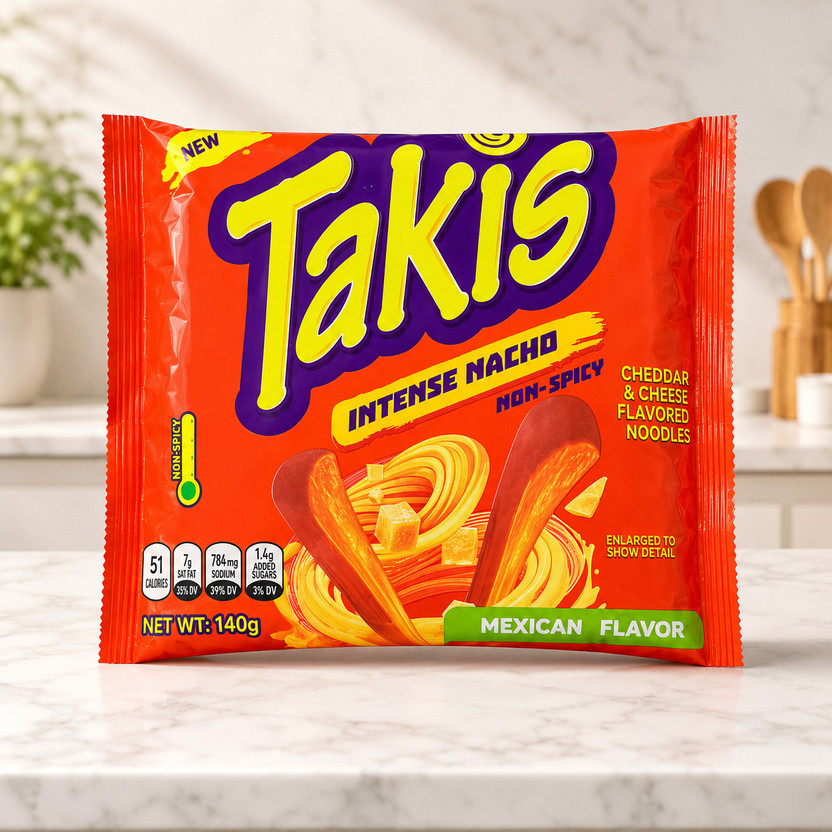 Takis Intense Nacho Cheddar Cheese Non Spicy Mexican Flavor Instant Noodles(140 g)
