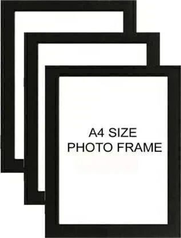 TEENA CREATIONS Wood Wall Photo Frame(Black, 3 Photo(s), A4 Size photos are Suitable)