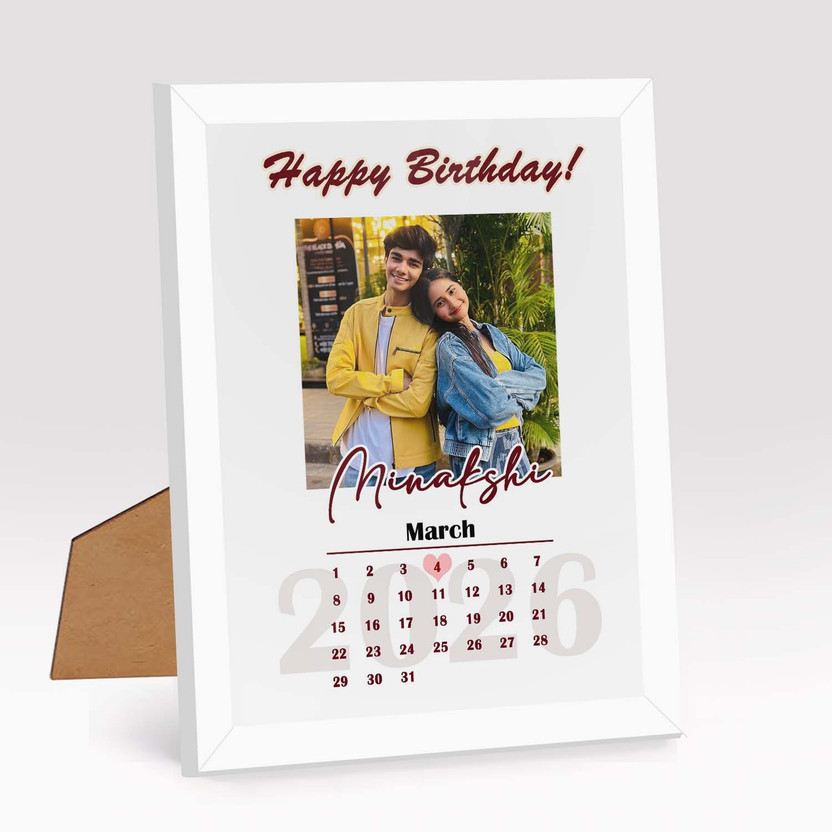 Giftway MDF Table Photo Frame(White, 1 Photo(s), Giftway Photo Frame Custom Photo Frame Wooden Photo Frame 5x7 Inch Calendar Gift)