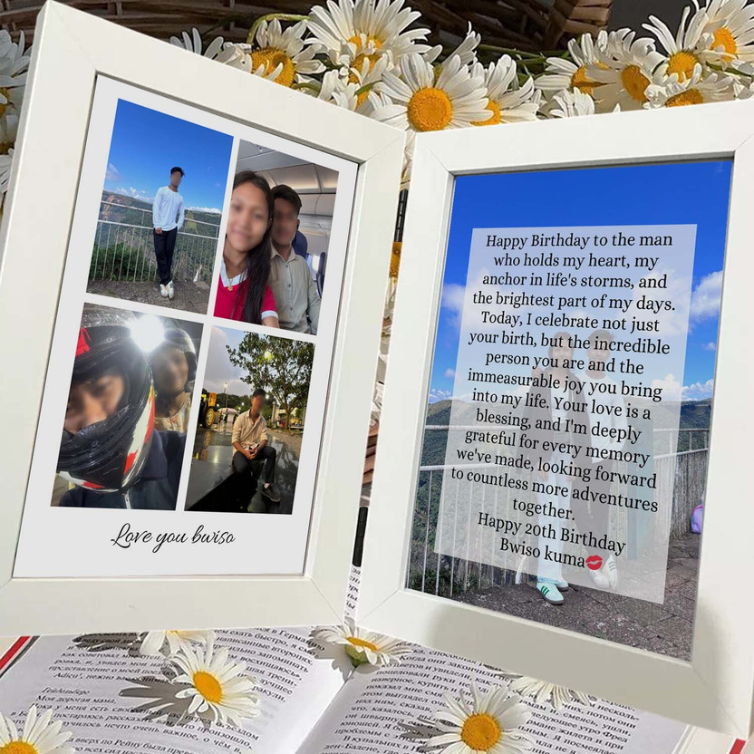 Giftway Giftway MDF Table Photo Frame(White, 1 Photo(s), Dual Photo Frame 5x7 Inch |Send Photo 73038 86316 | Gift for Boyfriend | Romantic Gift for Men) - Flipkart Deal