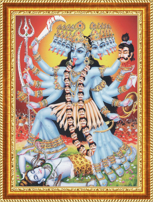 craftery Maa Kali 88 inch Digital(Golden)