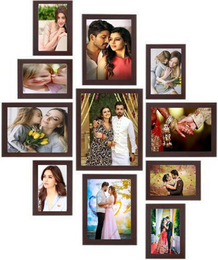 SJM ENTERPRISES Wood Wall Photo Frame(Black, 11 Photo(s), 5 X 7 inch - 4, 4 X 6 inch =6, 8 X 10 inch -1)