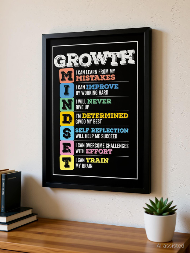 HINDDECOR Wood Wall Photo Frame(White, 1 Photo(s), A4 Size Motivational/Growth Mindset SUCCESS Quote Inspirational Religious poster Photo Frame for Wall, Home Office, Gym Study Room livingroom Bedroom Decoration , Glossy Photographic Paper (10 inch X 14 inch))