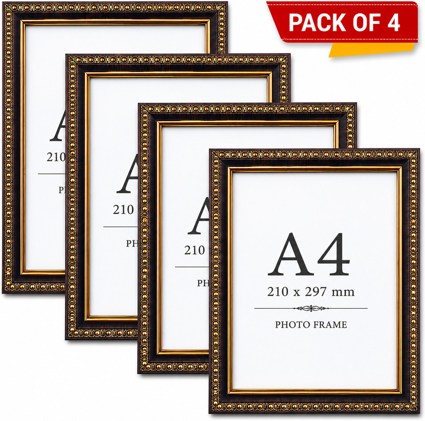 Justin Justin Wood Wall Photo Frame(Maroon, Gold, 4 Photo(s), A4) - Flipkart Deal