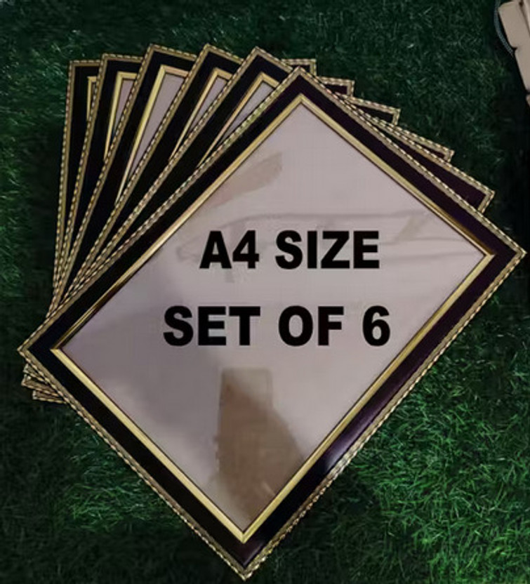 AG CRAFTS Wood Wall Photo Frame(Gold, 6 Photo(s), 8x12, a4)