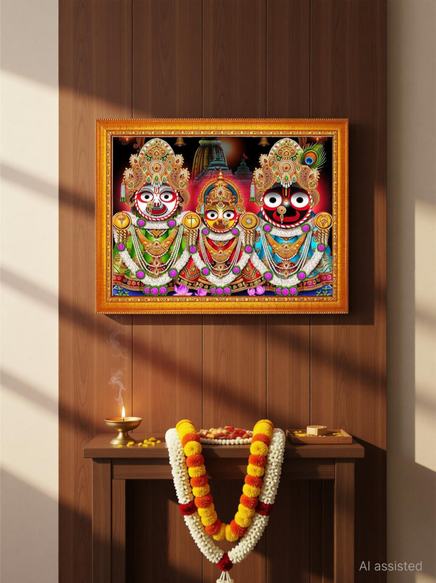 Think Tech MDF Wall Photo Frame(Red, 1 Photo(s), Jagannath 8 x 6 CM)