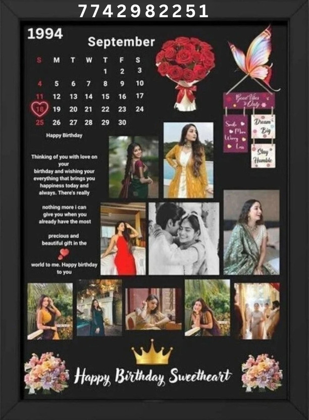JNEX MDF Wall Photo Frame(Multicolor, 10 Photo(s), 7742982251 Happy Anniversary Wall Photo Frame with Multiple Photos -Gift for Birthday, Anniversary, Friends, Family, or Special Moments Perfect Lover and Friend Gift | Unique Decorative Item for Special occasion 7742982251)