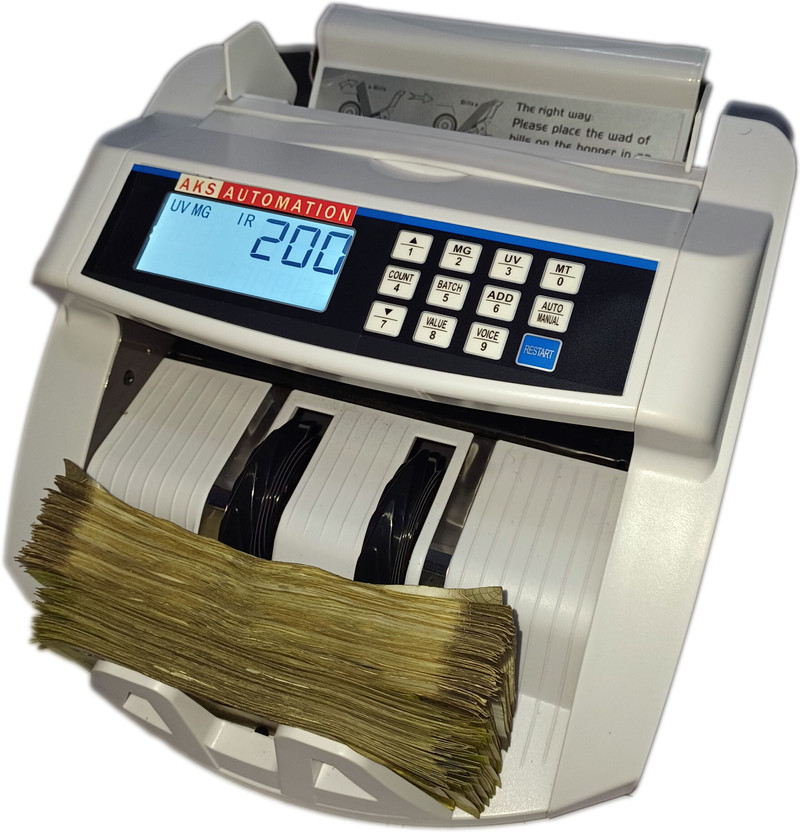 CABINSTAR AKS 2100 LCD Cash Counting Machine with UV/MG/IR/MT Detection Note Counting Machine(Counting Speed - 1000 notes/min)