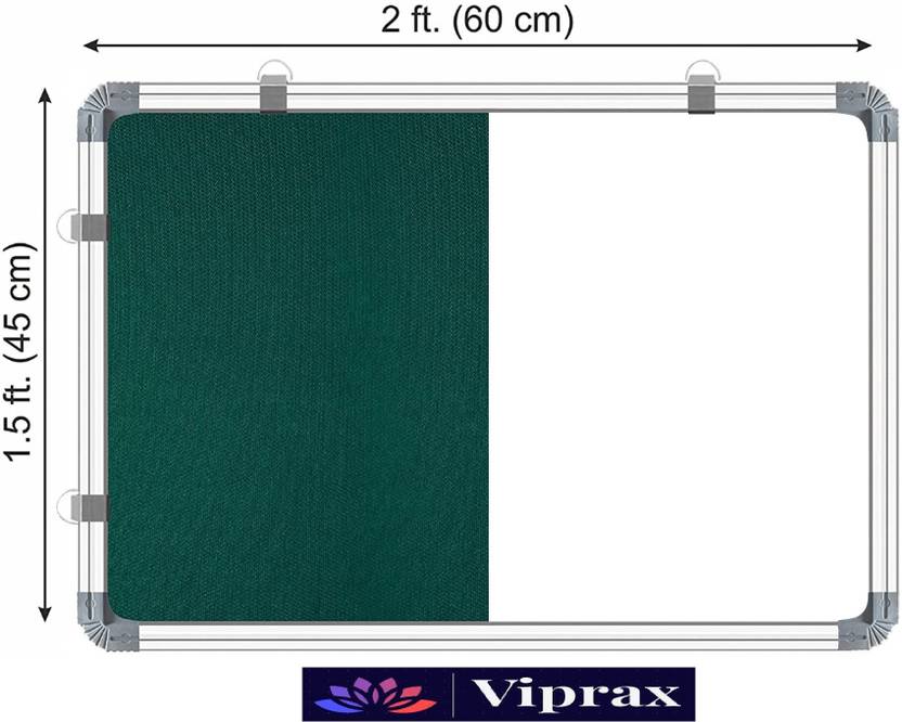 Viprax Combination 1.5X2 Ft Non Whiteboard with Green Notice