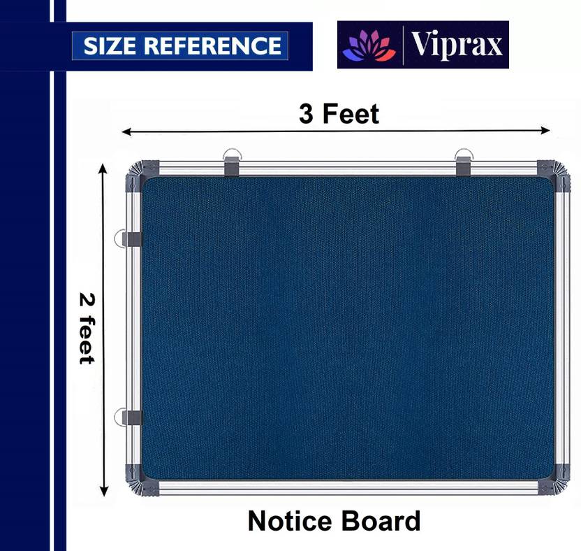 Viprax 3X2 Feet Premium Material Blue Notice Board Bulletin Board