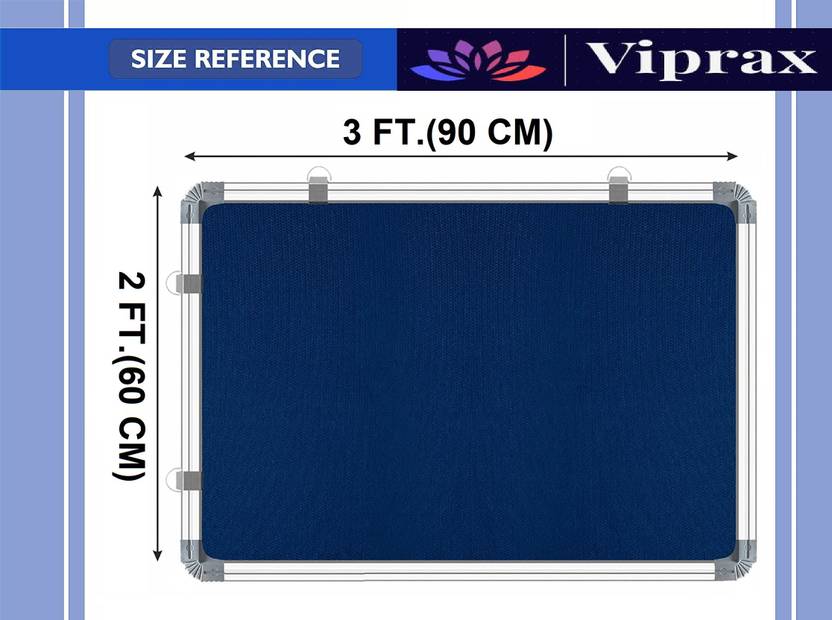 Viprax 2X3 Feet Premium Material Blue Notice Board Bulletin Board