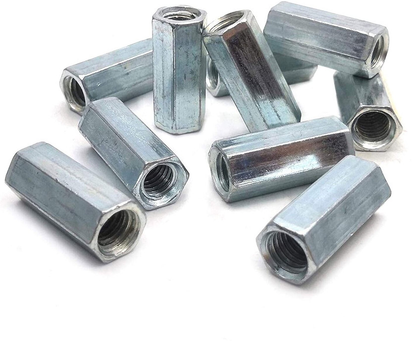 DECENT AIR SYSTEM Nut Hexagonal Spacers 40mm long Nut Compatible For 10mm Rod Pack of 30(Carbon Steel)