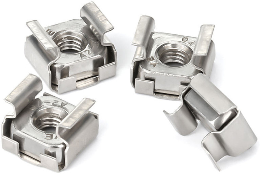 VP INDUSTRIES Nut M6 Thread Cage Nut Cage Floating Nut Metric Thread (Pcs-25) | Cage Nut Hex Flange internal Thread for Exhibition Cabinets Cabinets, Wardrobes All Kinds of Drawers Office Furniture,Wood Boards, Kitchen Worktops, Cabinets, Cupboards,Chairs & Beds(Alloy Steel)