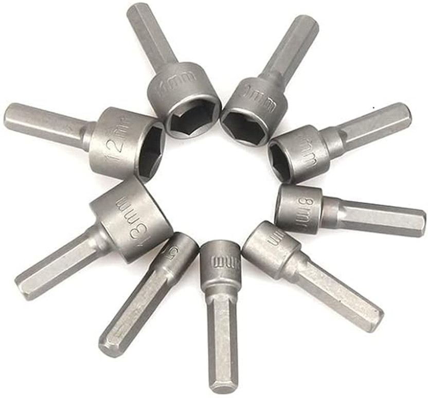 KP2 Nut & Bolt Set 9pcs Power Hand Driver Drill Tools Set Metric Socket(STEEL)