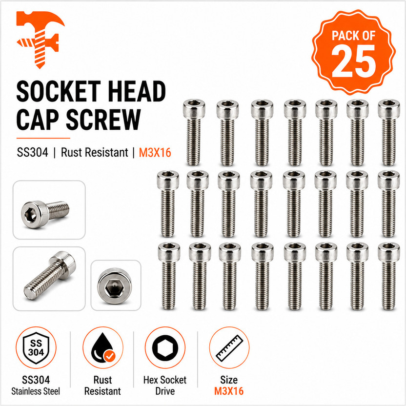 fasteners farm Bolt FF-AC-M3x16(Stainless Steel)