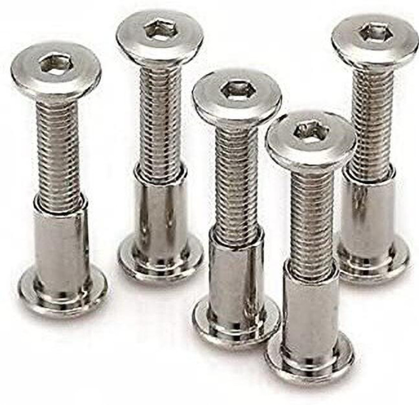 VP INDUSTRIES Nut & Bolt Set M6x80mm Allen JCB Head Screw & Female Sleeve Barrel Nut(Steel)