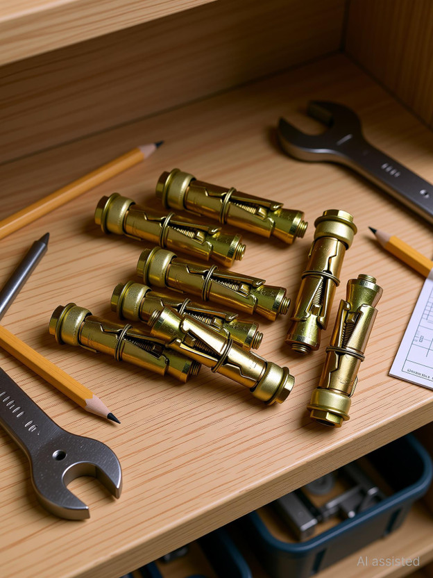 Trishul Nut & Bolt Set Anchor Fasteners,Size 8 mm, Pack of 12 PCS (Gold)(Brass)