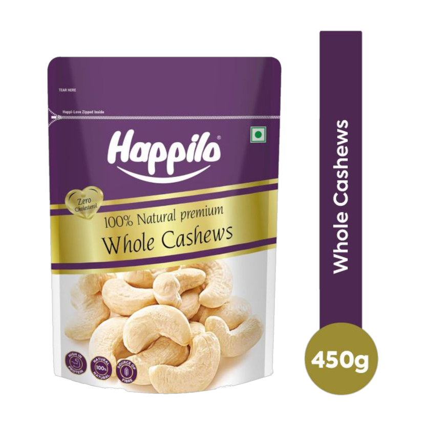 Happilo Natural Premium Whole Cashews(1 x 450 g)