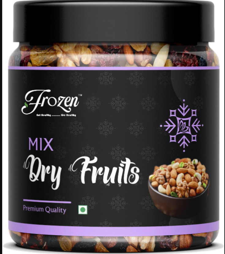 frozen Mix Dry Fruits of Almond|Cashew, Apricot,|Green and Black Raisin| Dried Kiwi | Filbert Nuts(1 x 100 g)