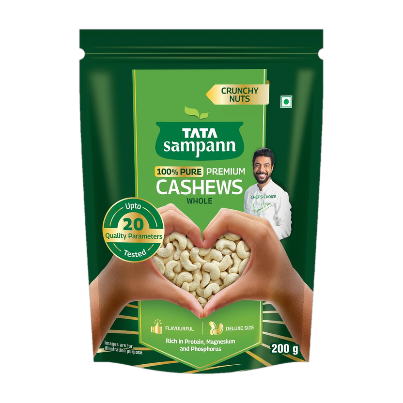 Tata Sampann Premium Quality Kaju, 100% Pure Cashews(1 x 200 g)