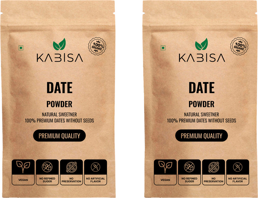 Kabisa Premium Date Powder, Natural Arabian (Kharek Powder) Dry Date, Sugar Alternative Dates(2 x 200 g)