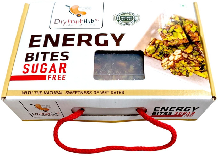 Dry Fruit Hub Dry Fruits Chikki 1kg Without Sugar | Sugar Free Dry Fruit Dates Barfi | Box(2 x 0.5 kg)