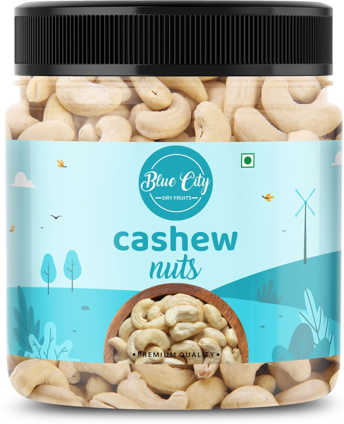 Blue City Premium Whole Cashews | Kaju Dry Fruits, Crunchy Cashews | Rich in Protein Cashews(1 x 250 g)