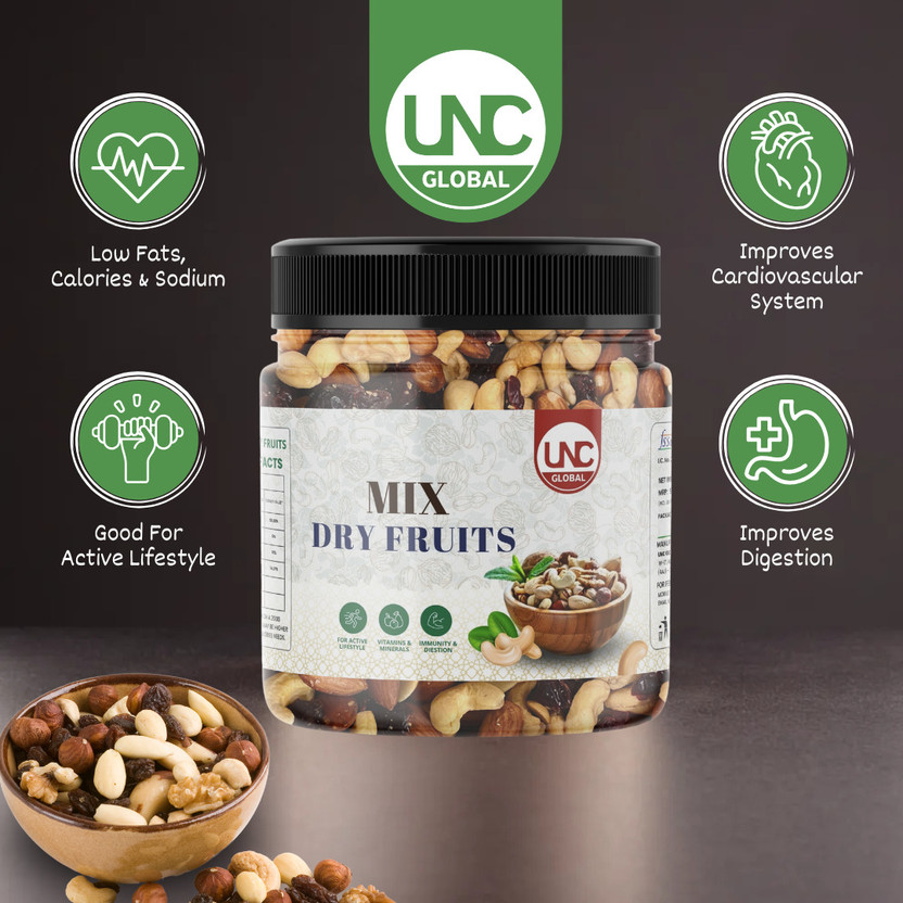 UNC GLOBAL Premium Healthy Mix Dry Fruits 1kg Almonds(1 x 1 kg)