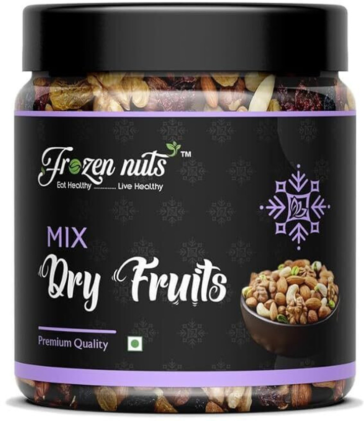 Frozen nuts Natural and Healthy Mix Dry Fruits | Almonds, Cashew, Apricot, Dried Kiwi, Raisins, Filbert Nuts(1 x 1 kg)