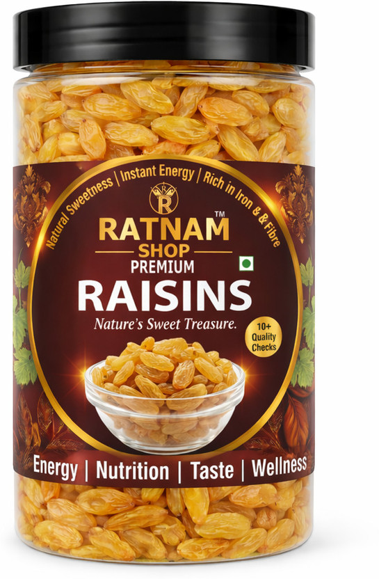 Ratnam Shop Premium Long Kishmish (Raisins) – Jumbo Quality Raisins(1 x 200 g)