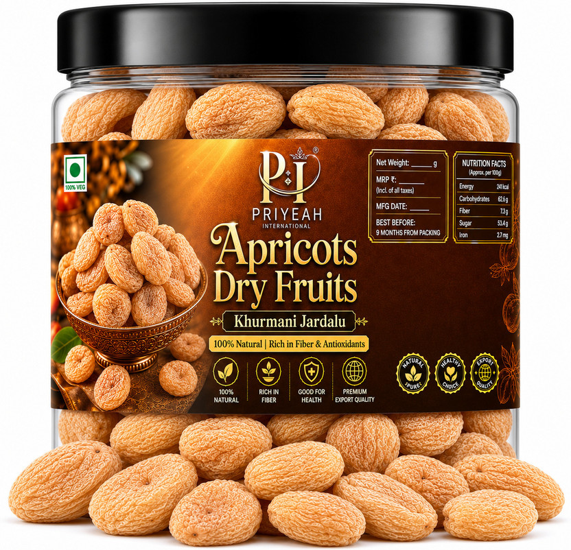 Priyeah international Dried Apricots Khumani 100% Natural Premium Dry Fruits for Healthy Snacking Apricots(1 x 250 g)