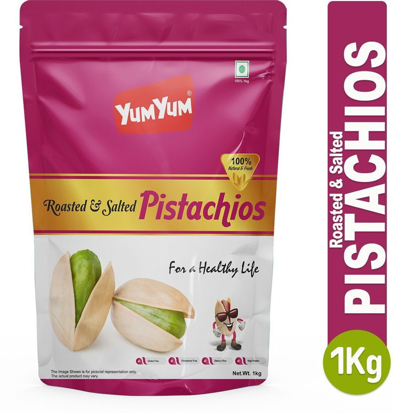 YUM YUM Premium Roasted & Salted Pista 1kg Pistachios(1 x 1 kg)