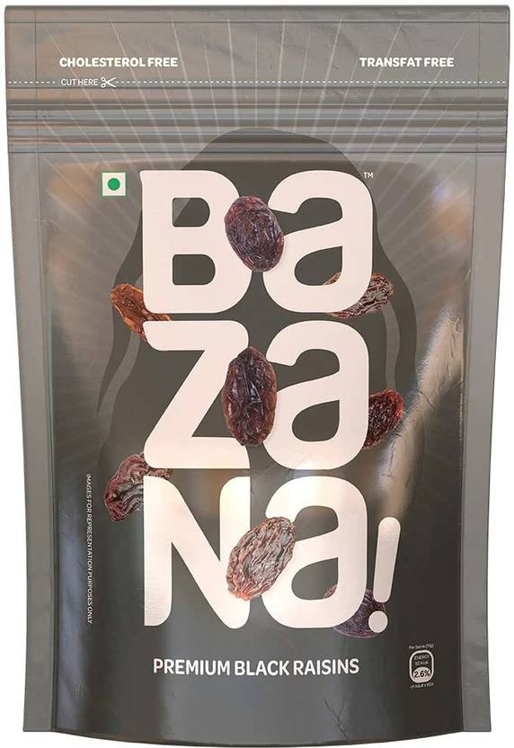 Bazana Premium Black Dried Seedless Raisins (Kali Kishmish) Dry Fruit