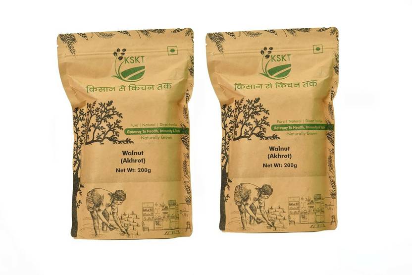 KSKT Kisaan se kitchen tak Organic Walnut/AkhrotNatural Premium WalnutHigh in FiberPack Of 2