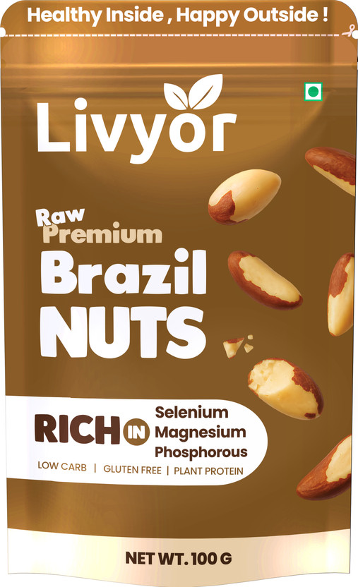 LIVYOR Premium Brazil Nuts | Super Nutritious Dry Fruits Brazil Nuts(1 x 100 g)