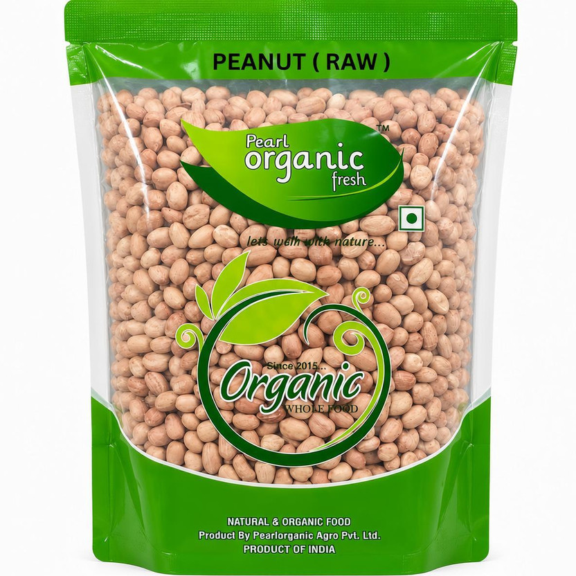 Pearl Organic Fresh Unpolished Raw Peanut(500 g)