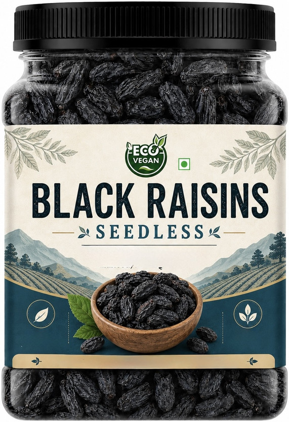 eco eco vegan Kali Kishmish Raisins | Seedless Dry Grapes for Desserts & Daily Use Raisins(1 x 250 g) - Flipkart Deal