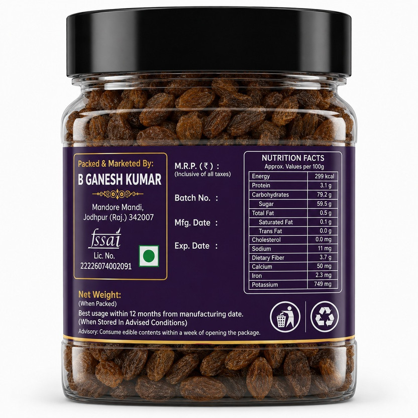 SHAHI SHAHI NUTS Dried Munakka | Naturally Sweet Grapes | Soft & Chewy Dry Fruit for Snacking Raisins(1 x 1 kg) - Flipkart Deal