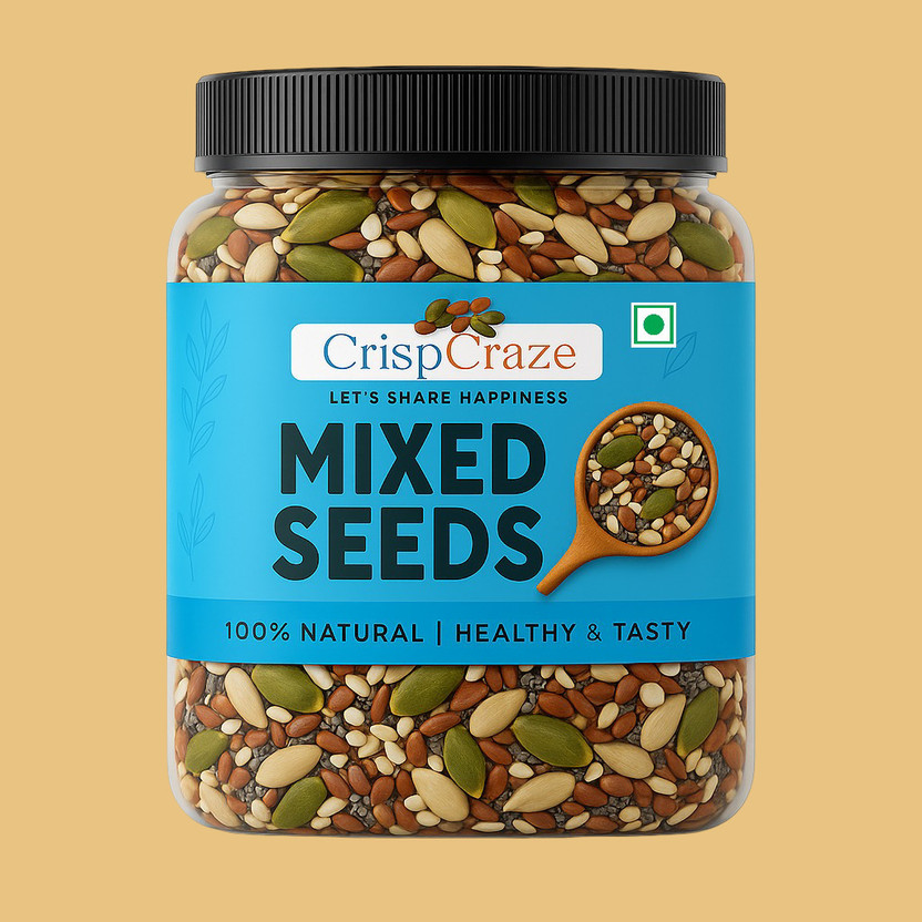 crispcraze 5 in 1 Seeds Mix | Mixed Seeds | Healthy Snacks Mix Mixed Seeds (250 g) Assorted Seeds & Nuts(1 x 250 g)