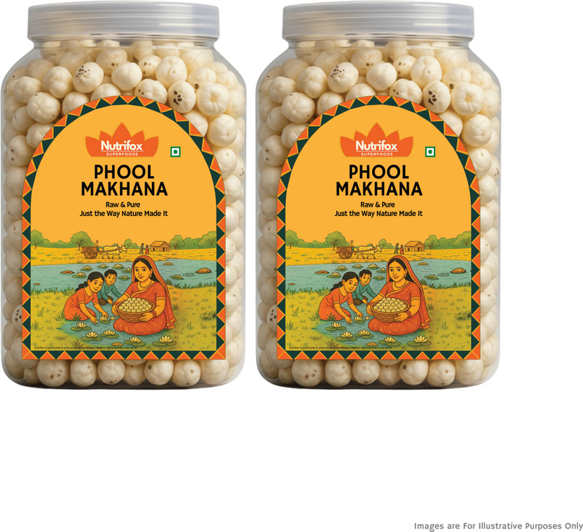 Nutrifox superfoods Phool Makhana | Natural and Raw Foxnuts | Healthy Snack | High Protein Fox Nut(2 x 250 g)