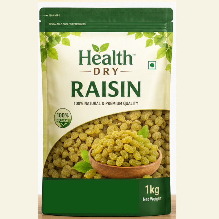 HEALTH DRY Premium Dryfruits Kishmish ( Raisins) High Protein Dry Fruit, Fasting Raisins(1 x 1000 g)