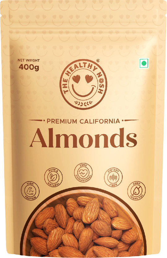 The Healthy Nosh Healthy Nosh Almonds | Rich in Protein | Vitamin E | Fiber | Ideal Diet Food | Almonds(1 x 400 g)