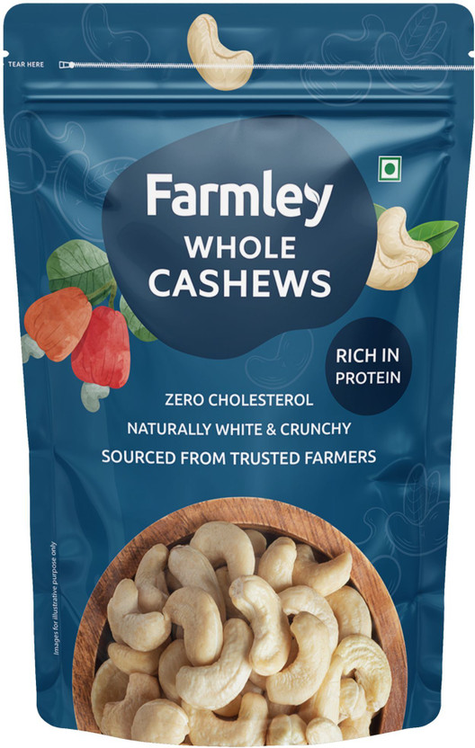 Farmley Whole Raw Kaju Cashews(1 x 500 g)