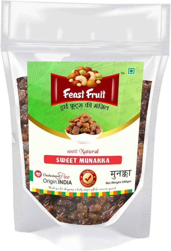 feast fruit 100 Natural Premium Raisins Whole Dried Munakka Dry Fruits